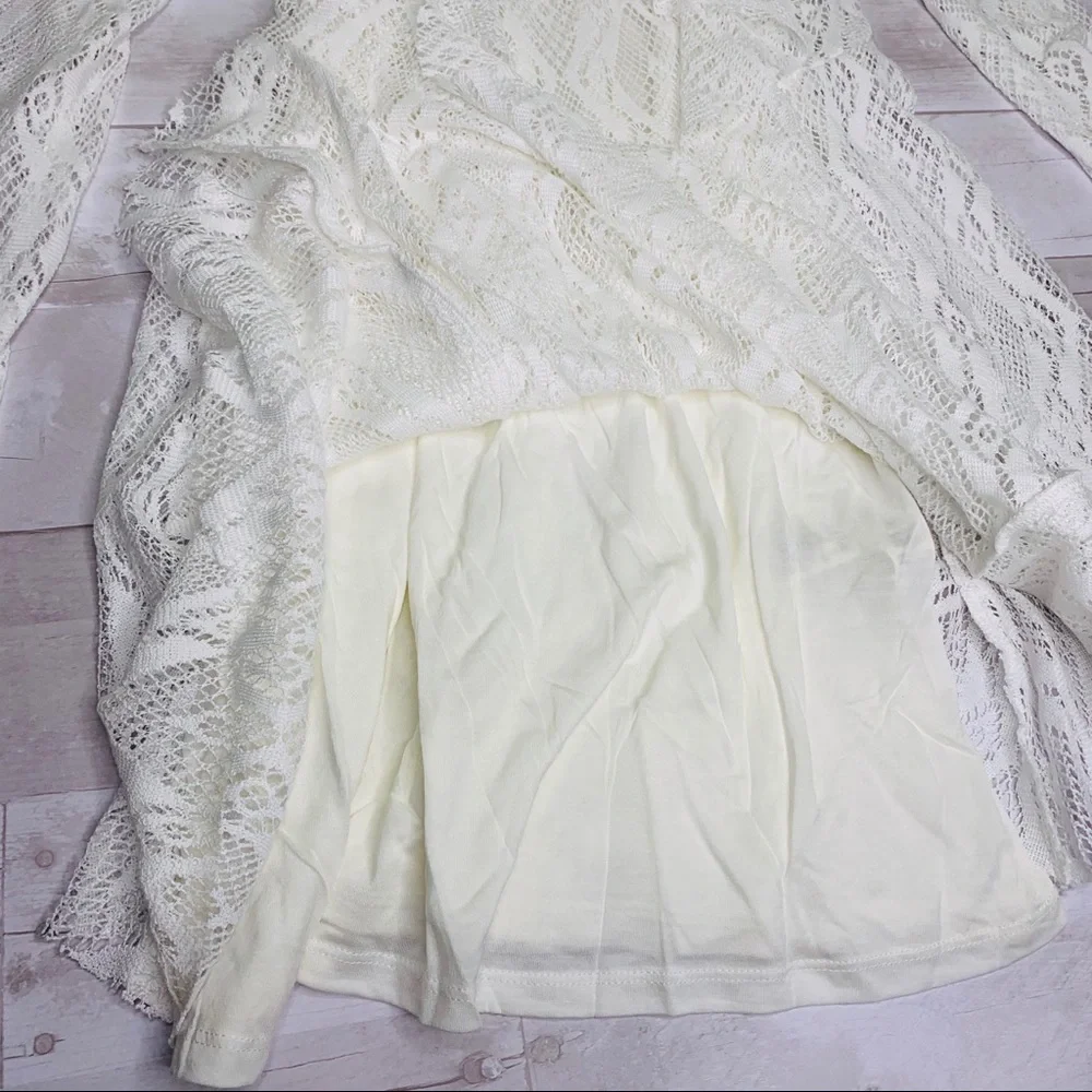 Free People Ivory Mock Neck Lace‎ Dress